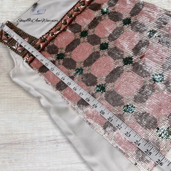 MANTÙ NWT beaded sequin patterned square neck sleeveless top *shop@iamwarrior - Picture 7 of 13